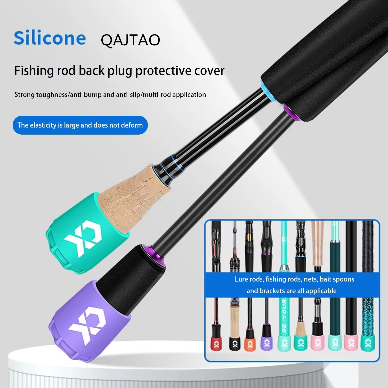 Fishing Rod Case - Siliconen hengel eindkapbeschermer Lichtgewicht duurzame hengelplug