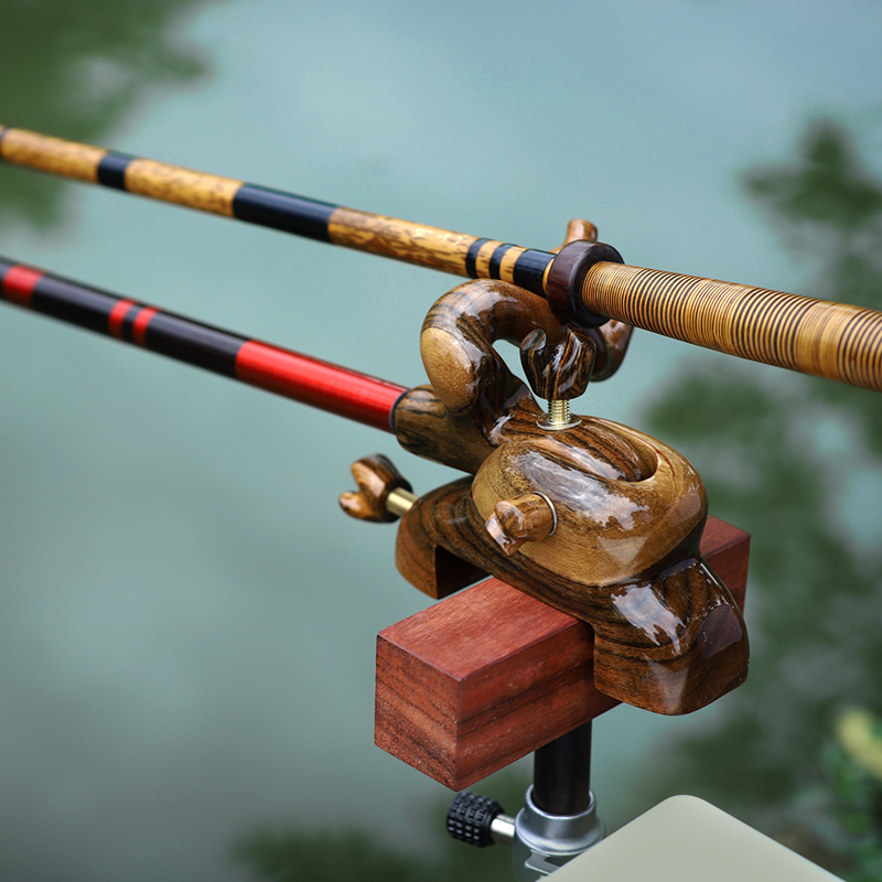 Fishing Rod Rack - CHILENT Hengelhouder Verstelbare houten Japanse stijl