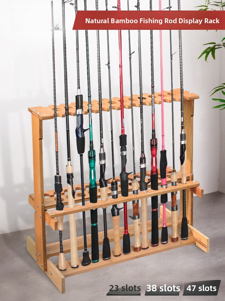 Fishing Rod Rack - Houten bamboe multifunctionele hengelhouder voor thuis