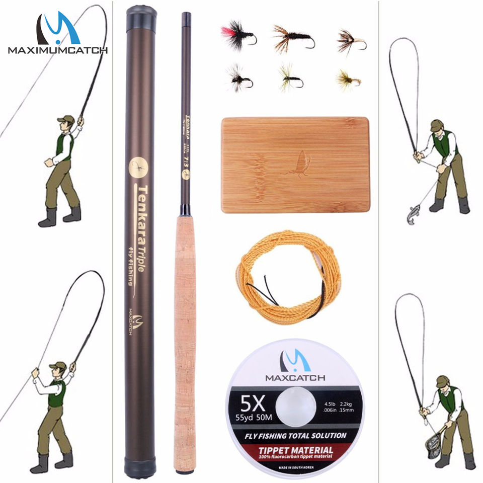 Fishing Rod Carbon Fiber - Maximumcatch 9-13FT V-Tenkara Staaf Outfit IM10/36T