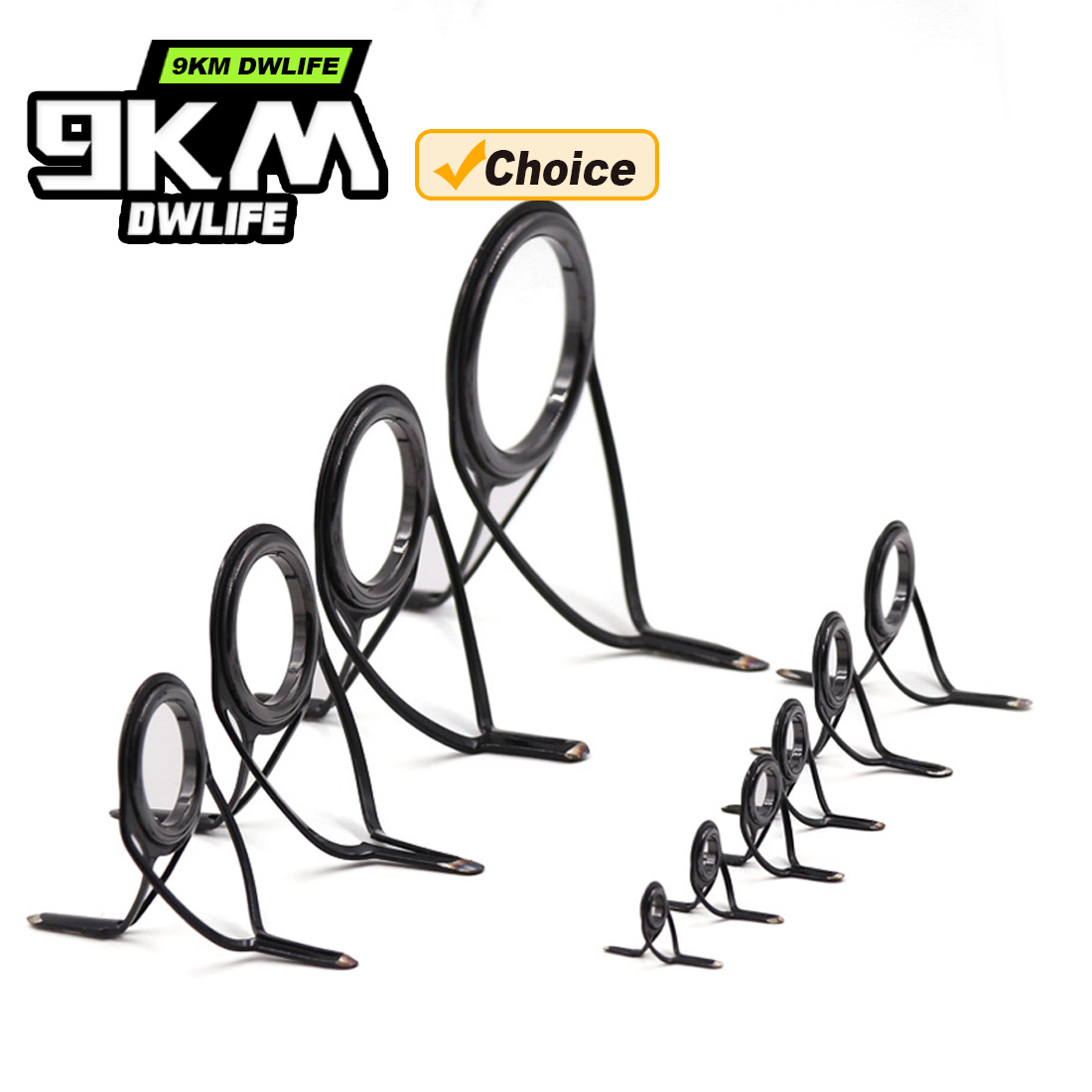 Fishing Rod Repair Kit - 9KM OB Gebogen Hengelgeleiderset 10 stuks
