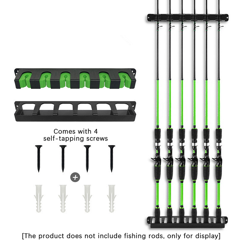 Fishing Rod Repair Kit - Nieuwe hengelsteunen 6-hengelrek verticale hengelhouder wandmontage