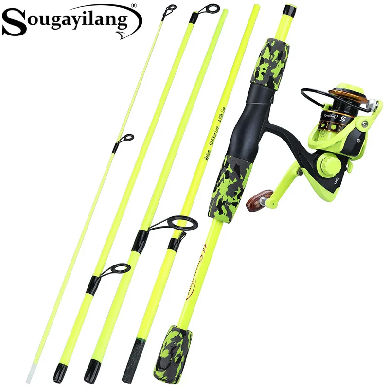 Fishing Rod Combo - Sougayilang Draagbare 5-delige rood/gele hengelset 170cm
