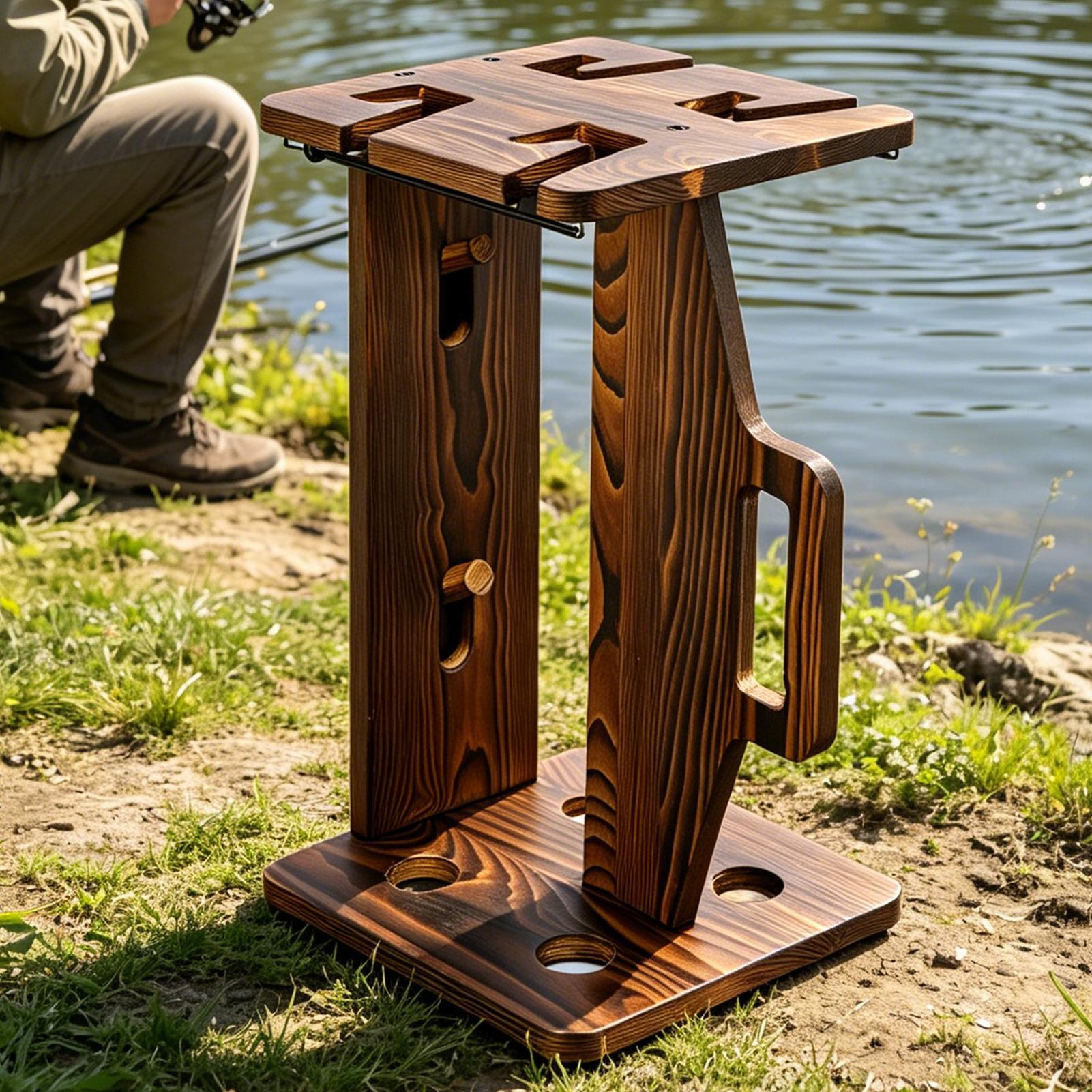 Hengelhouder Houten draagbare  - Fishing Rod Rack recensie en prijs
