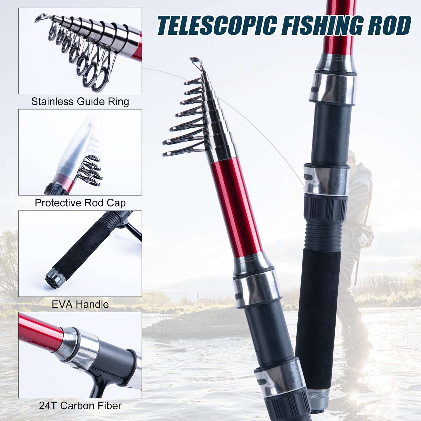 Goture 2 Stuks Hengel en 2 Stu - Fishing Rod Combo recensie en prijs