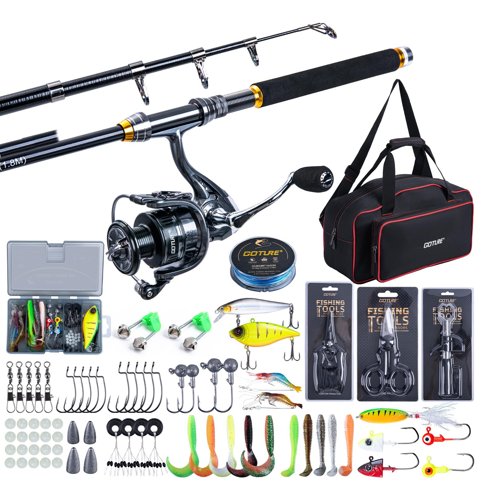 Goture Vissen Telescopische He - Fishing Rod Combo recensie en prijs
